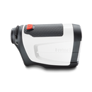 Tour V4 laser rangefinder by Bushnell Golf product photo from side on white background. 