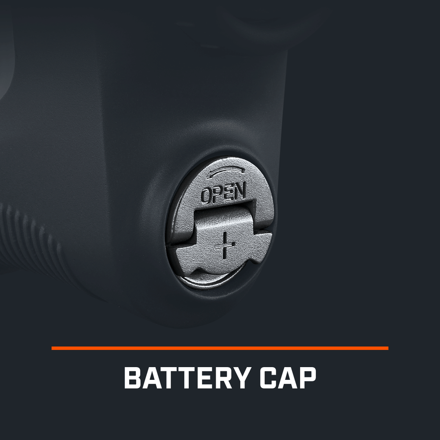 Detailed view of replacement battery cap for Pro X3 rangefinder.