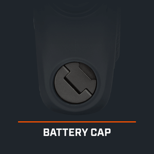 Detailed view of replacement battery cap for Pro XE rangefinder.