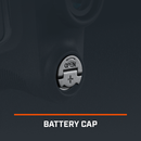 Detail view of Replacement Battery Cap for Pro X3+ and Pro X3+ LINK Laser Rangefinder, text reads Battery Cap.