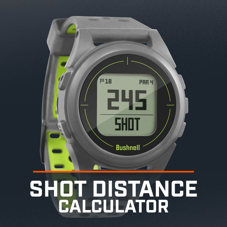 Bushnell Golf iON 2 GPS watch demonstration of shot distance calculator.
