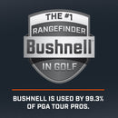 Tour V4 laser rangefinder by Bushnell Golf graphic of #1 rangefinder in golf, used by 99.3% of PGA tour pros.