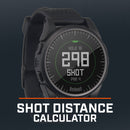 Bushnell Golf Excel GPS watch demonstration of shot distance calculator.