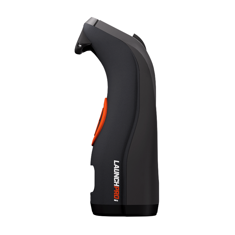 Side profile of Bushnell Golf Launch Pro i showing sleek curved design with orange accent and bold branding.