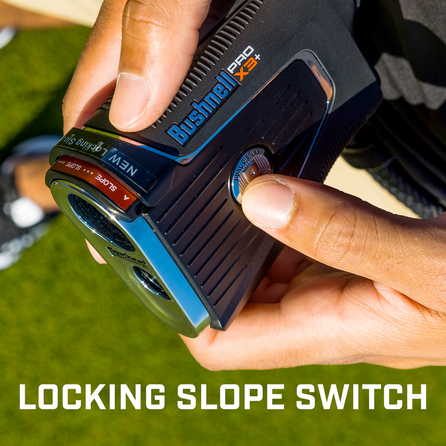 Detail image of Pro X3+ LINK Laser Rangefinder Locking Slope Switch.