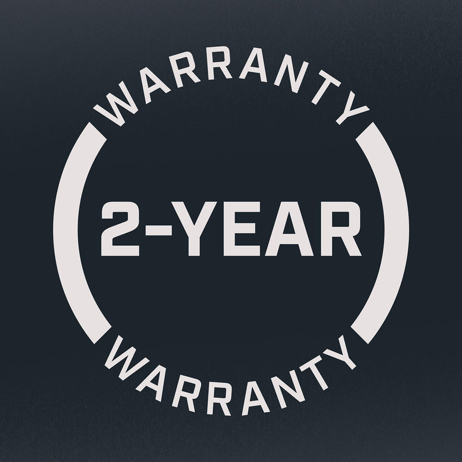 Tour V5 laser rangefinder by Bushnell Golf graphic of 2-year warranty.