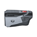 Tour V5 laser rangefinder by Bushnell Golf side shot on white background. 