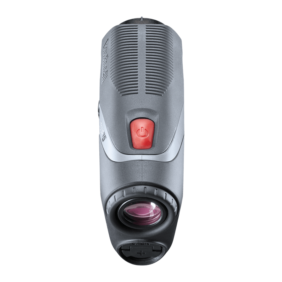 Tour V5 laser rangefinder by Bushnell Golf back product photo on white background. 