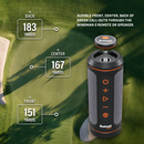Graphic of Wingman 2 Showing green with Back, Center, and Front call-outs from Wingman 2 Remote or Speaker