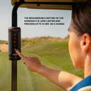 Wingman 2 on car bar with copy, the rechargeable battery of the Wingman 2 is long lasting and provides up to 14 hrs on a charge