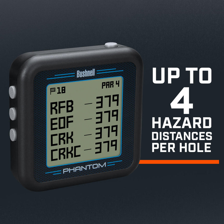 Phantom Handheld GPS demonstration of up to 4 hazard distances pre hole.