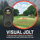 Bushnell Golf Pro XE laser rangefinder demonstration photo of visual jolt.