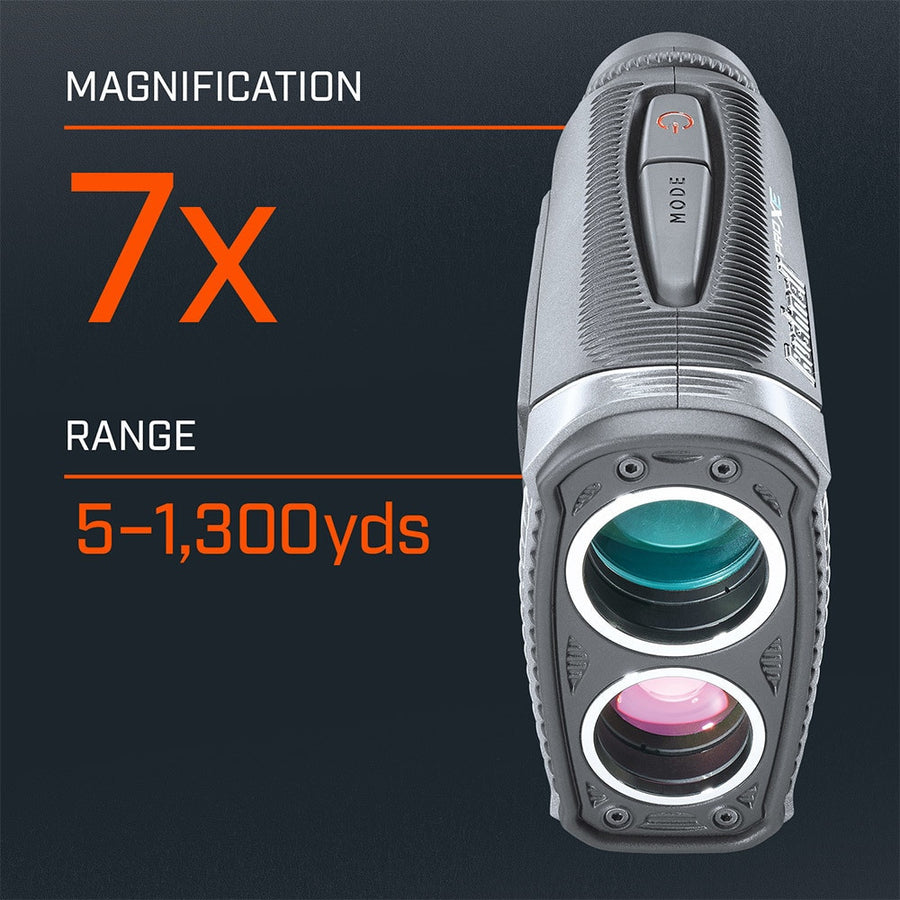 Bushnell Golf Pro XE laser rangefinder demonstration photo of 7x magnification.